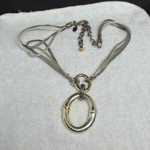 Elegant Silver and Gold Pendant Necklace